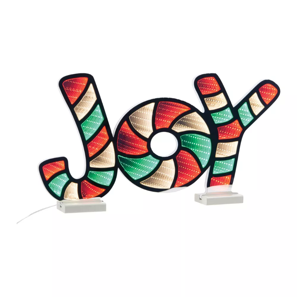 "Joy" Holiday Ekkolight LED Christmas Decoration 25.5"L Acrylic UL Plug - 0.38 Cube.ft