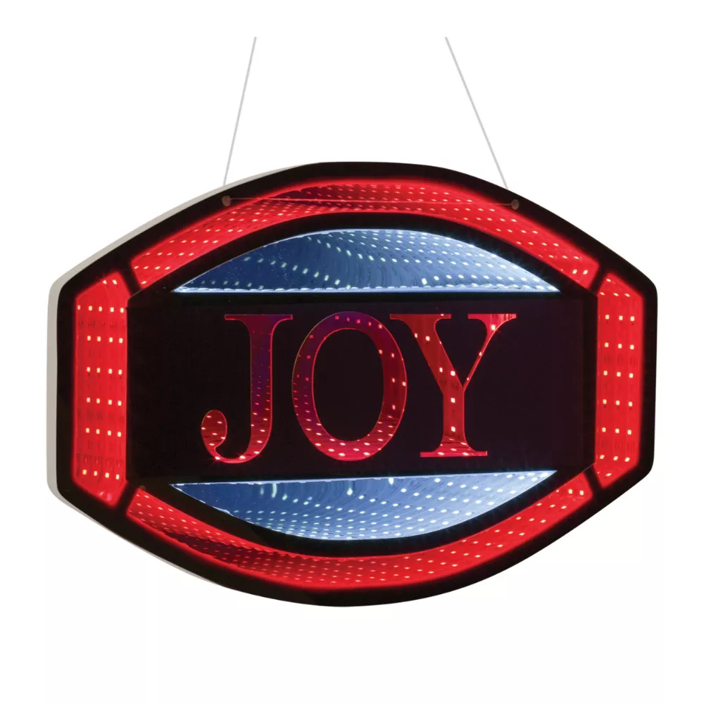 "Joy" Holiday Ekkolight LED Christmas Sign 16"L Acrylic UL Plug - 0.22 Cube.ft