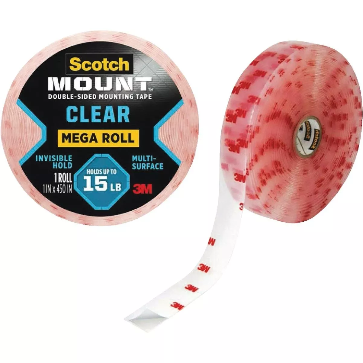 -mount 1 In. X 450 In. Clear Double-sided Mounting Tape Mega Roll
