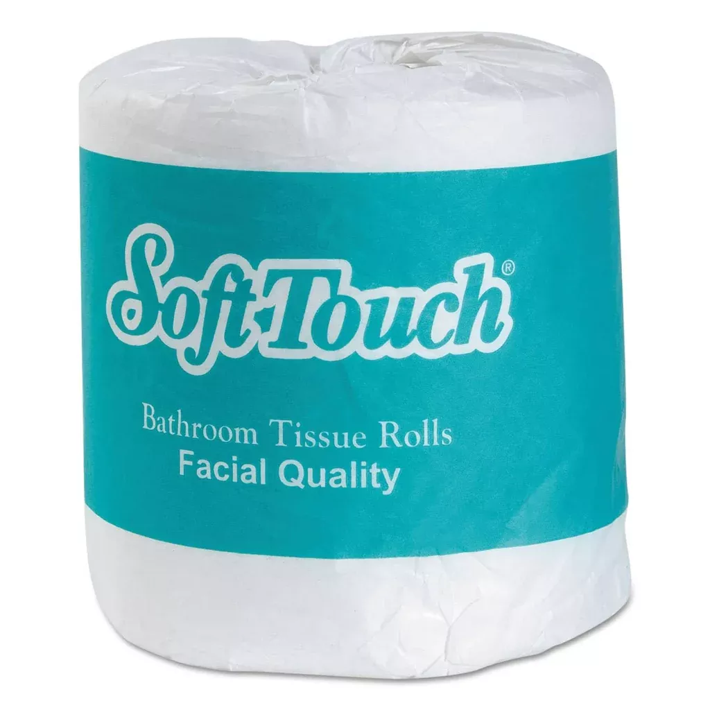 Paper Source Soft Touch Bath Tissue, Septic Safe, 2-Ply, White, Individually Wrapped, 500 Sheets/Roll, 96/Carton - PSCST296
