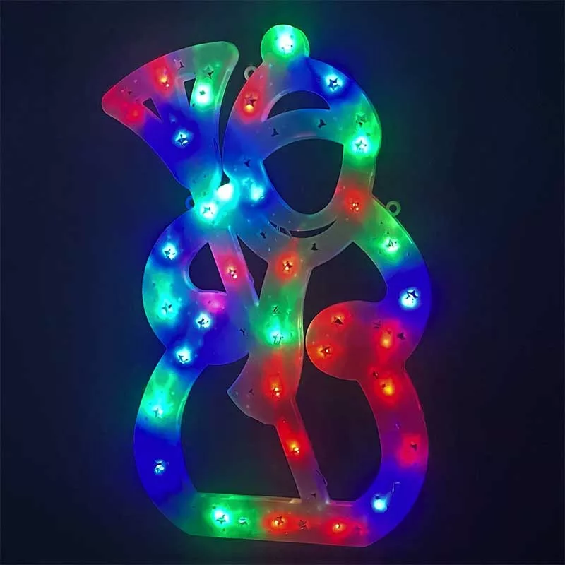 Rainbow Color Changing Snowman Window Décor - 35L LED 2 Sided