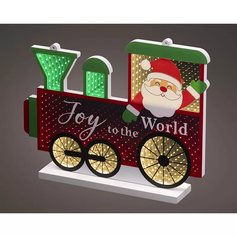 Santa Train "Joy to the World" LED Infinity Light - 10.5" x 12.75"