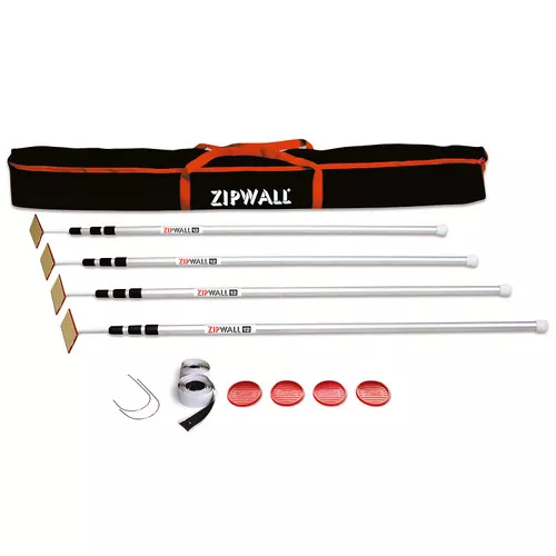 ZIPWALL SPRING LOADED 12 FT CONTAINMENT POLES 4/PK
